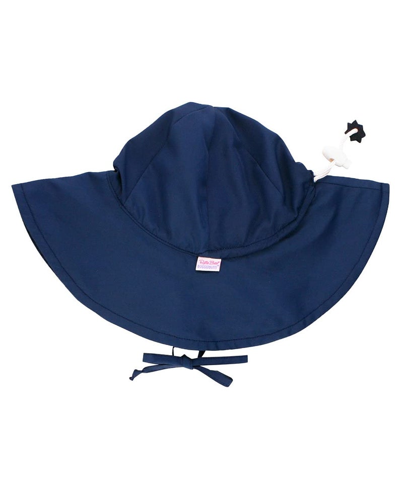RuffleButtsÂ® Baby/Toddler Girls Baby/Toddler Sun Hat with UPF 50+ Sun Protection and Floppy Wide Brim - Navy, 6-12m - Image 1